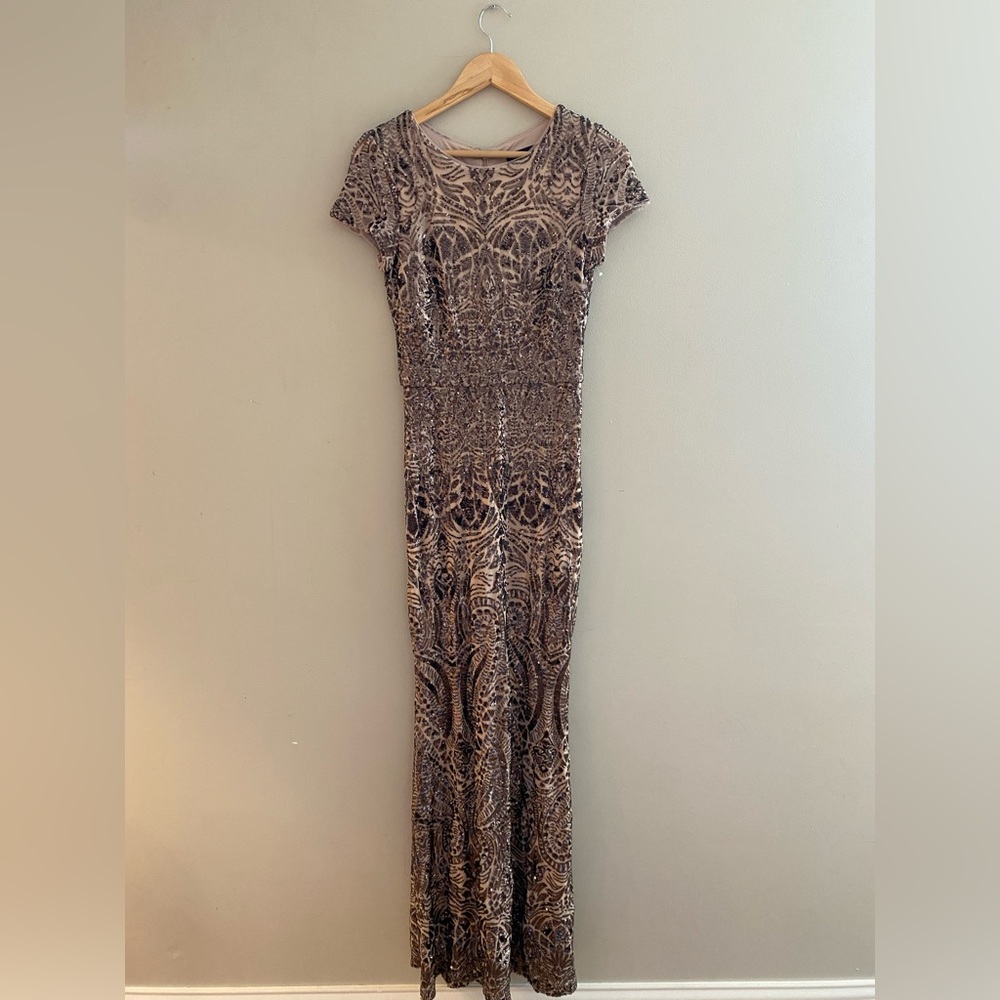 Gold sparkle evening gown